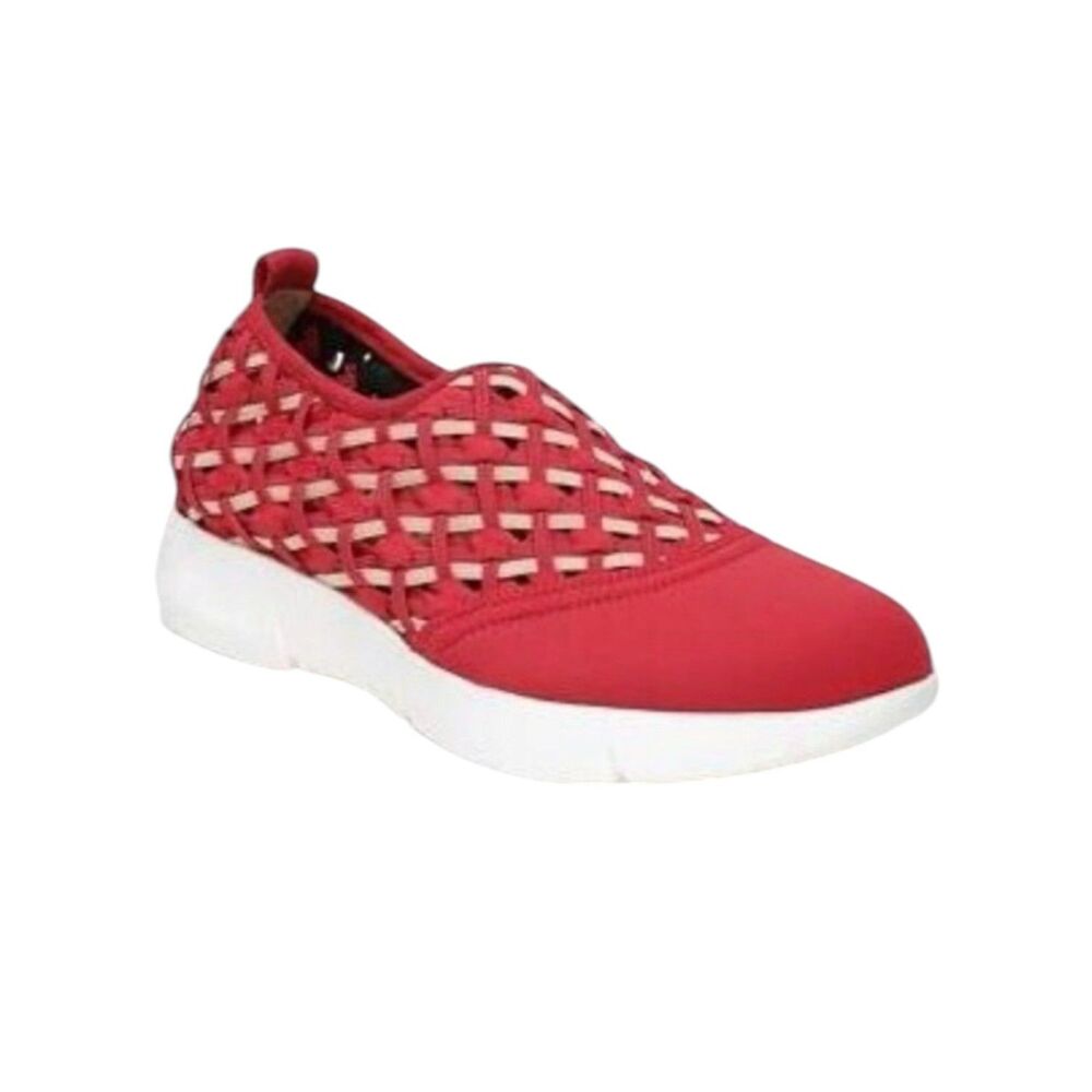 Franco Sarto Fallan Woven Slip On Sneaker Stretch Loafer Shoe Red 8.5